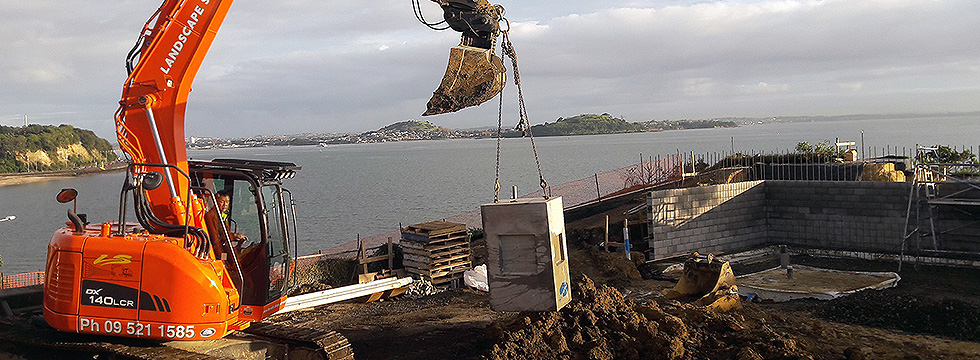 Drainlaying for new residential apartments in Misison Bay, Auckland